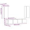 Wall Mounted TV Cabinets (Set of 4) Rustic Wood Look Engineered Wood