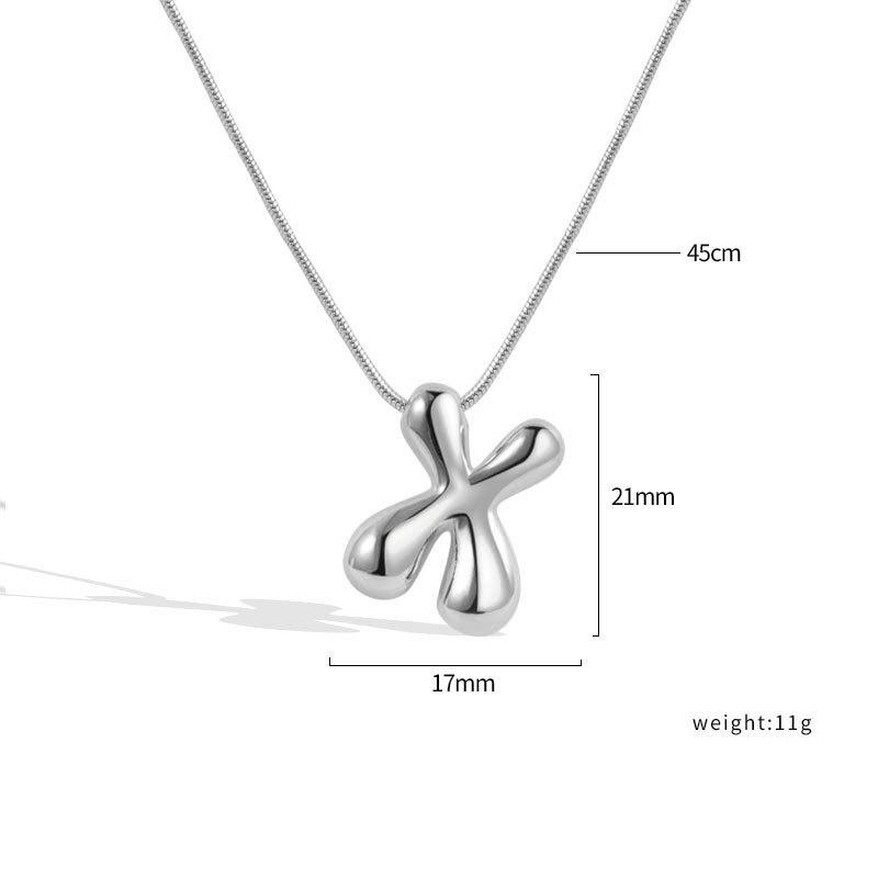 VENTFILLE 925 Sterling Silver 26 Letters Necklace For Women Gift Smooth Cute Balloon Jewelry Accessories Dropshipping Wholesale