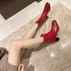 Women Ankle Boots Real Leather Thick High Heel Shoes Fall Winter 2026 Casual Office Lady Dress Short Booties Plus Size