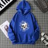 Autumn Winter Couple Style Sunflower Skull Print Hoodie Men Women Casual Simple Top Streetwear Sleeve Decorated Hoodie