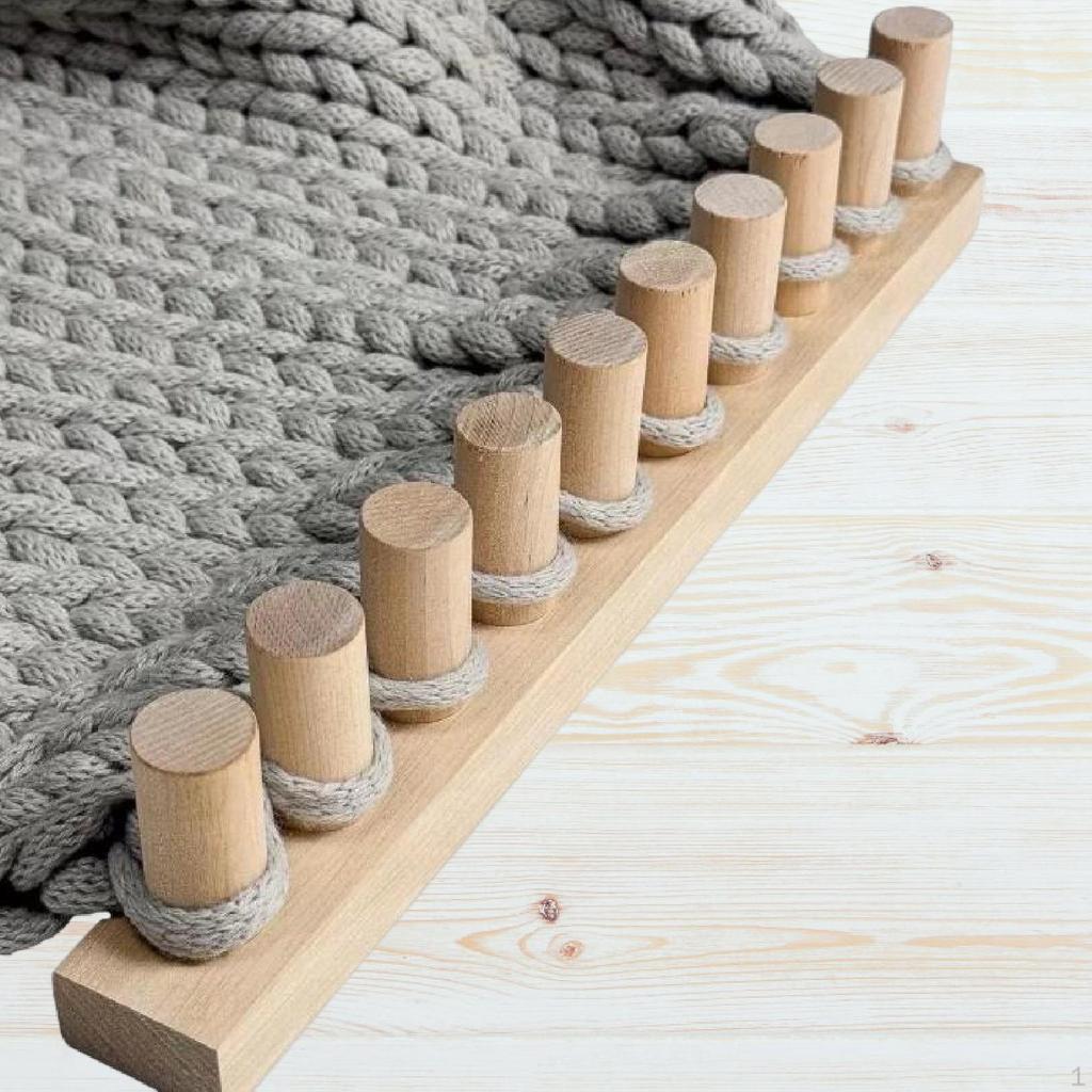 Koc Gruby Tkany Ręcznie na Krośnie Deska Dekoracja Domu Solidna Drewniana Rama Tkactwo na Szal DIY Narzuty