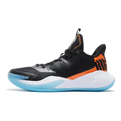 Li Ning Storm Low Tessuto Ammortizzazione Antiscivolo Resistente all'Usura Traspirante Rimbalzo Scarpe da Basket Alte Uomo sneaker Nero Arancione ABFS013-2