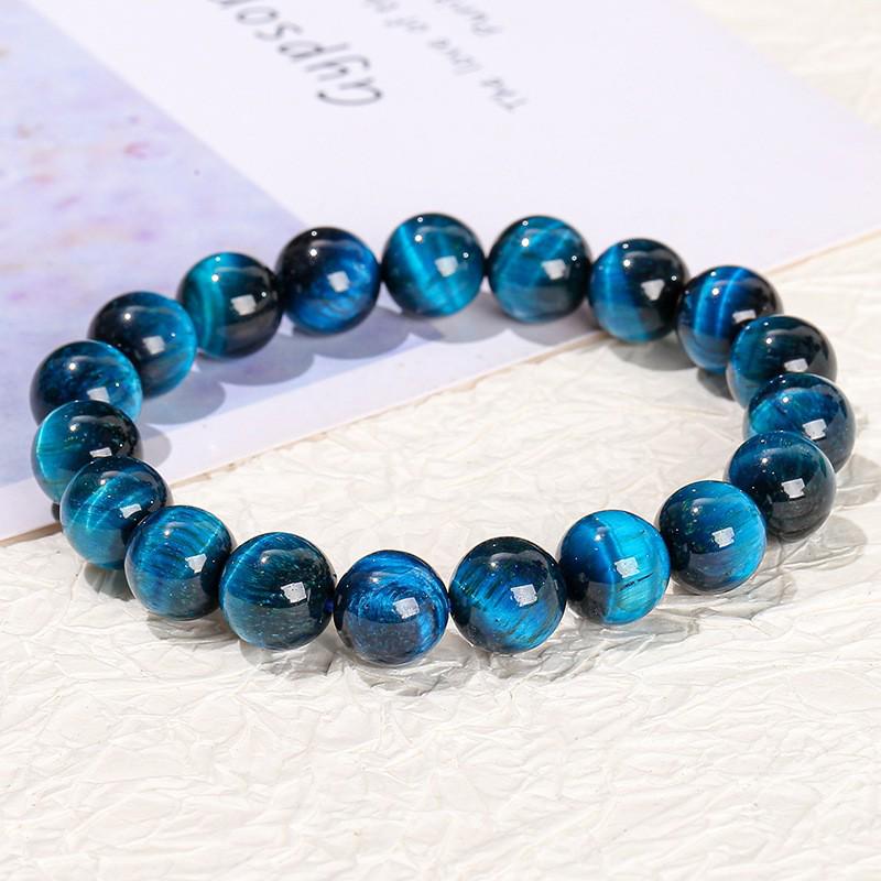 Jingdong Jewelry Unisex Round Bead Bracelet: 7A Lightning Yellow Tiger Eye Stone