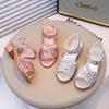 Kindersandalen Süß für Mädchen Tanzschuhe Hochzeit High Heels 2025 Sommer Neu Kinder Prinzessinnenschuhe Peeptoe Chic