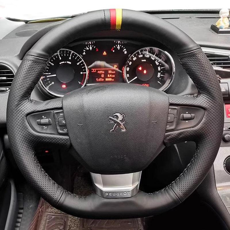 Для Peugeot Expert Traveller 408 Citroen Jumpy Spacetourer C3 C4 Fiat Scudo 2016- кожаная накладка на руль автомобиля style 1