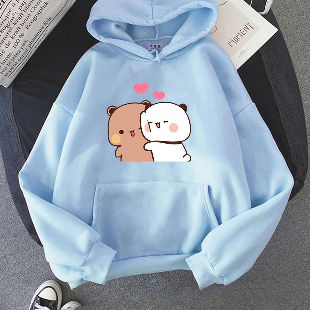 Kreslený Panda Bear Bubu a Dudu Mikina Dámské/Pánské topy Kawaii Potištěná mikina Harajuku Ullzang s výstřihem Dámská Harajuku Unisex