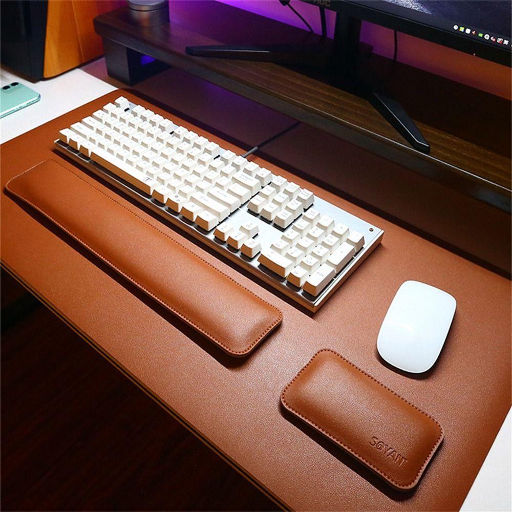 Rest Cushion Leather PU Keyboard Pad Keyboard Hand Rest Wrist Rest Pad Mouse Pad Computer Palm Rest
