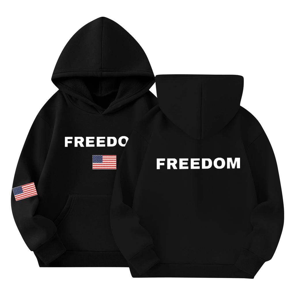 Children's Fashion Hooded Long Sleeved Printed Casual Pullover Sweatshirt Top