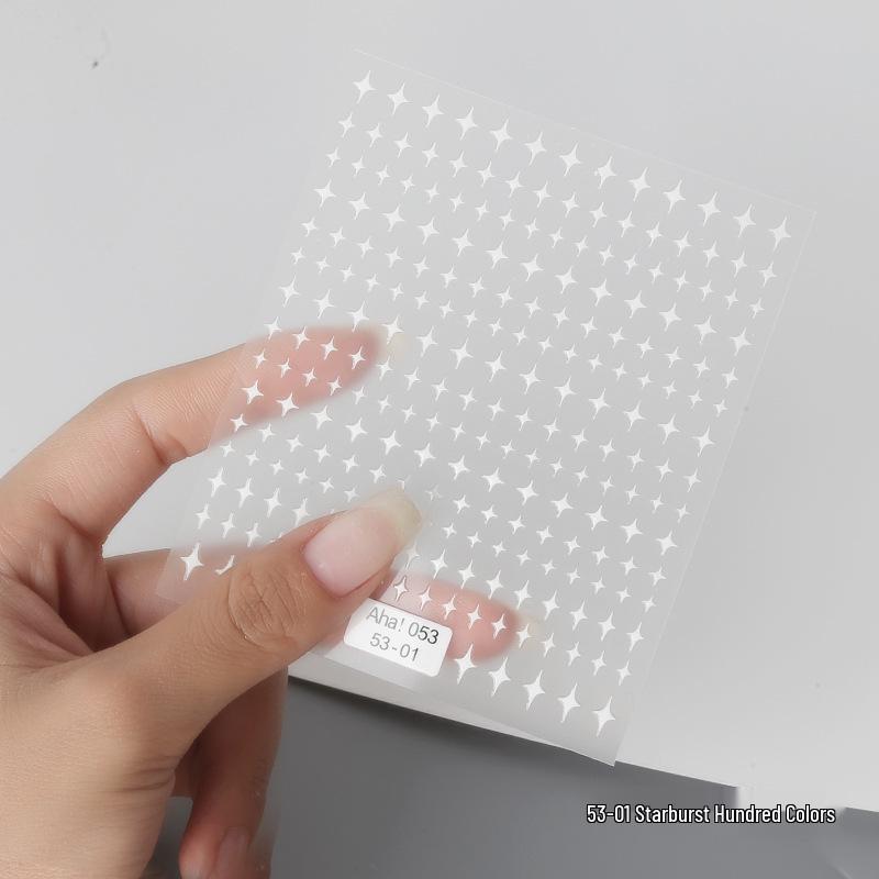 

Aha Dreamy Starburst Nail Stickers - Gold, Silver, Black & White Japanese Crescent Stars