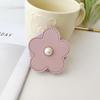 Pearl Leather Flower MagSafe Phone Holder: Strong Retractable Magnetic Grip