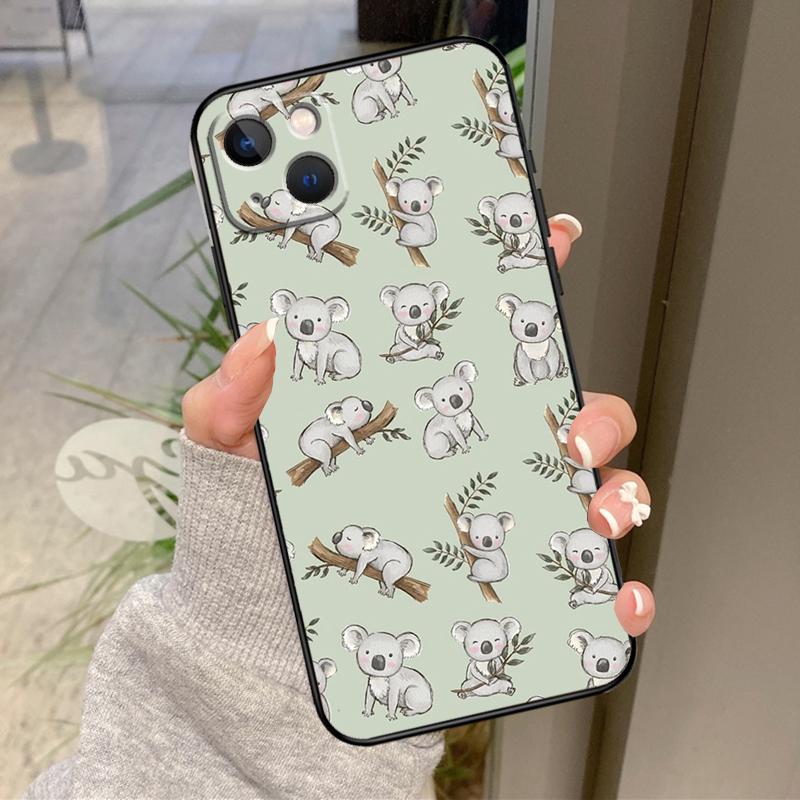 Cartoon Painting Animal Koala Case For iPhone 17 Air 16 15 14 13 11 12 Pro Max Plus 12 13 Mini 16e 17 Pro Max Back Cover