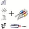 3pcs Socket Adapters, Steel Hex Shank Square Head Socket Bits, Wrench Conversion Tool for Power Drills, Home and Auto Repair Tools