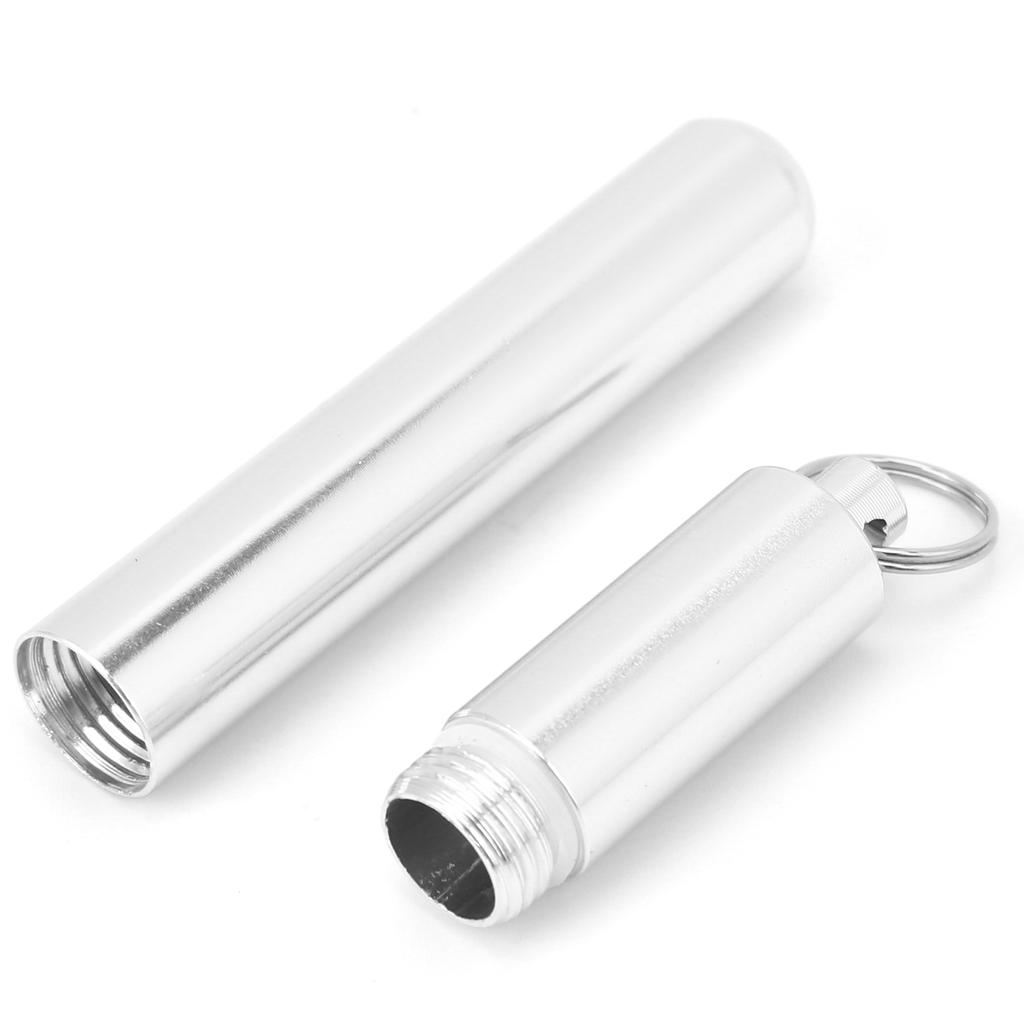 Recipiente de Palito de Dente de Liga de Alumínio à Prova d'Água Portátil Chaveiro Palito de Dente Reutilizável