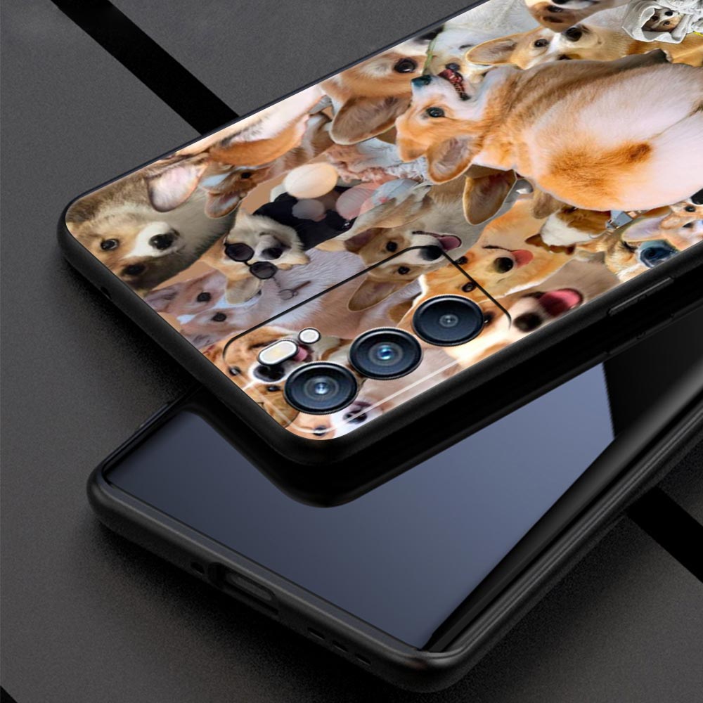 Cute Corgi Dog Phone Case For Oppo A17 A31 A54 A57 A78 A79 A98 Find X5 X6 Reno 6 7 8 10 11 12 13 F Pro 5G Soft TPU Cover Fundas