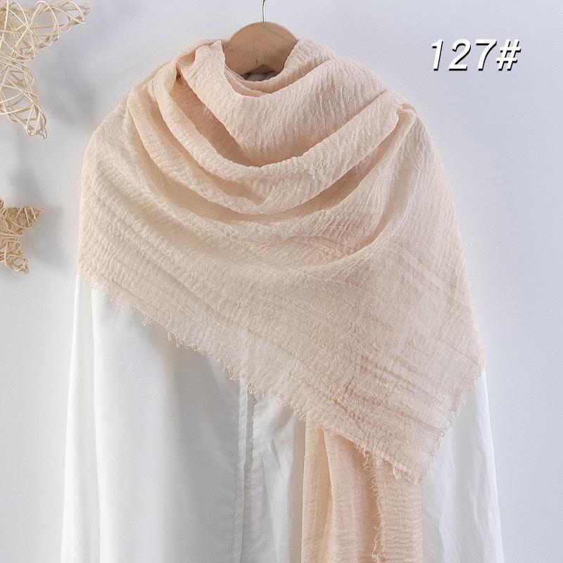 Sciarpa da donna in cotone lino seta - Per tutte le stagioni, colore unito, versatile foulard per testa e parasole