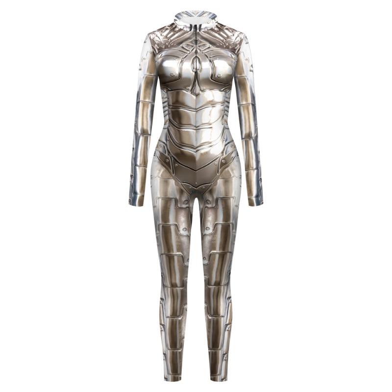 New mechanical cool digital printing button hand onesie tights women's play clothes