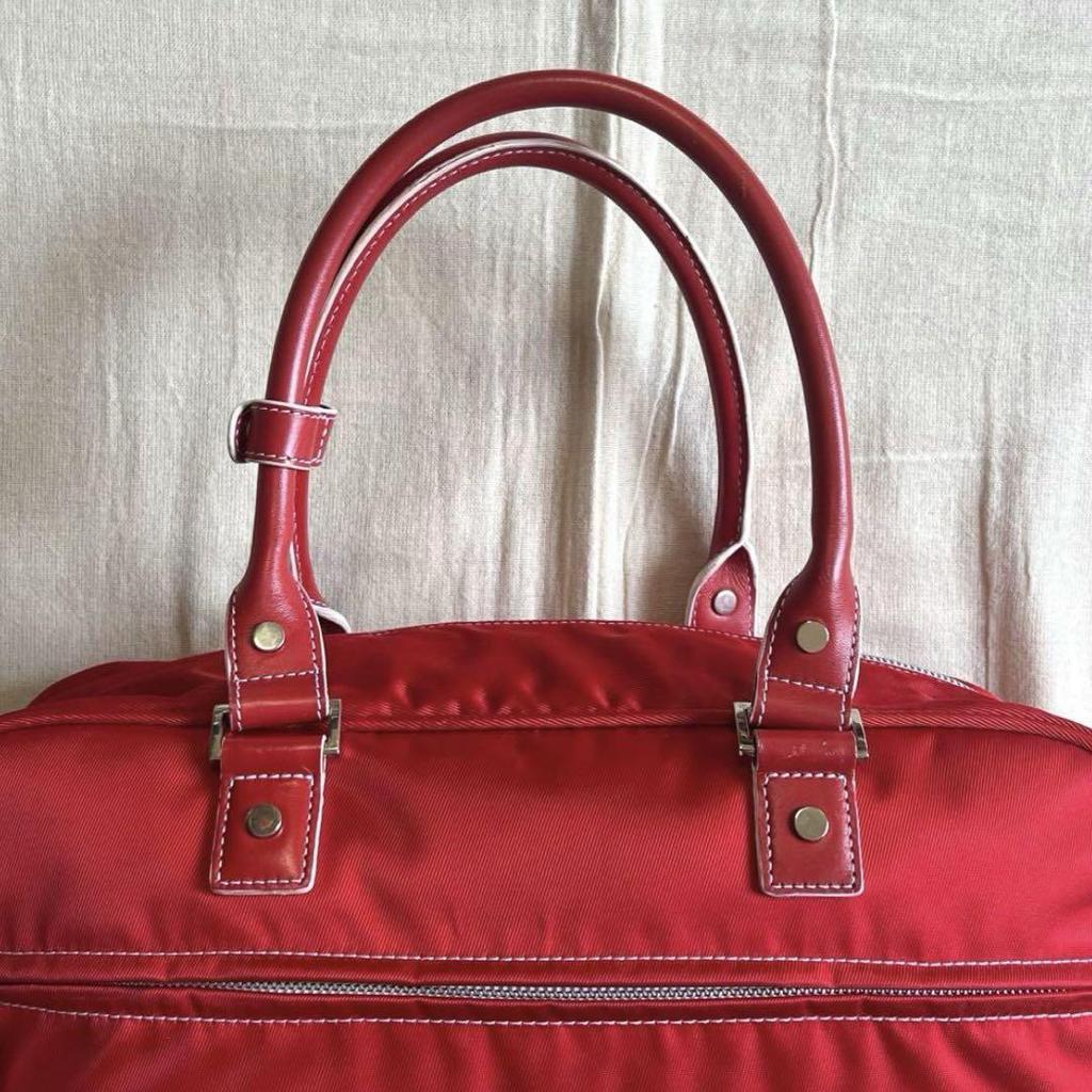 [USED] 90s Courrèges 2-way Boston Bag with Logo Plate and Shoulder Strap (Y2K)