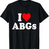 I Love Heart ABGs Stampa Magliette Estate Uomo Donna Abbigliamento Casual Moda Divertenti Oversize Girocollo Manica Corta Top Magliette