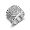 Ring luxury men's ring elegant diamond-studded hip-hop steel titanium octagonal diamond ring