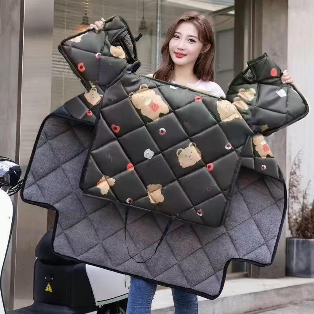 XL Electric Vehicle Windshield Cover with Side Wings: Extra Thick, Warm, Velvet, Waterproof for Autumn/Winter Cold Protection