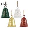 Christmas Garland Accessories Large Bell with Snowflake Design, Metal Hanging Ornament Heavy Duty Bells Jute Rope for Home, Garden, Holiday