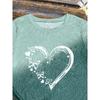 Love Gradient Printed Women's T-shirts Summer Fashion Street Short Sleeve Round Neck Straight Top