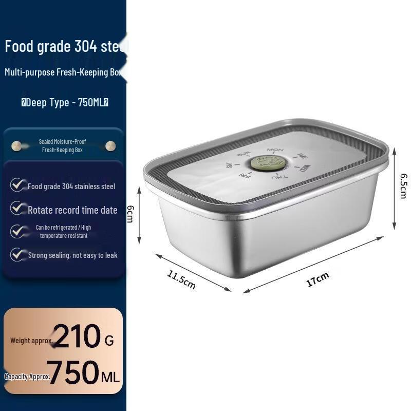 JINGRX 304 Stainless Steel Food Storage Container