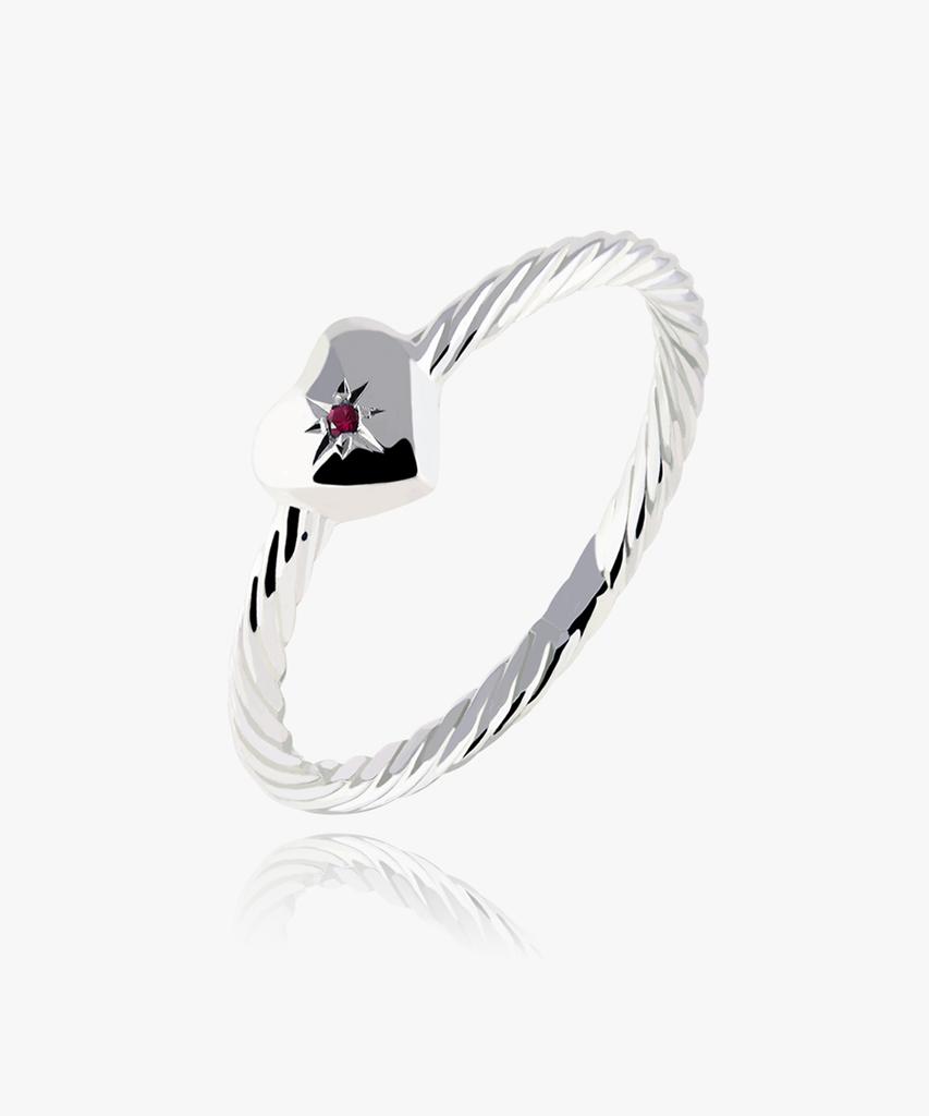 Helene Jewelry 925 Silver Holy Star In Heart Miss Ring (Type D)