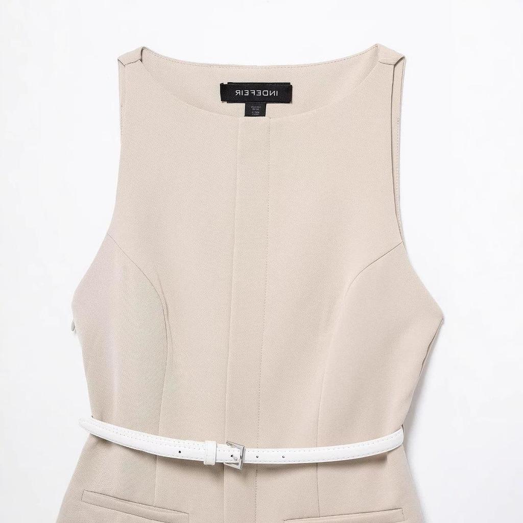 TAOP&ZA Spring/Summer Elegant Women's Short Dress with Belt