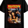 T-shirt Grafica Unisex Pulp Fiction Nera Casual Girocollo Con Design Iconico del Film
