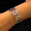 Luxury Stainless Steel Sunflower Open Bracelet for Women Punk Gold Color Spiral Sun Hollow Hand Chain Gothic Charms Jewelry Gift