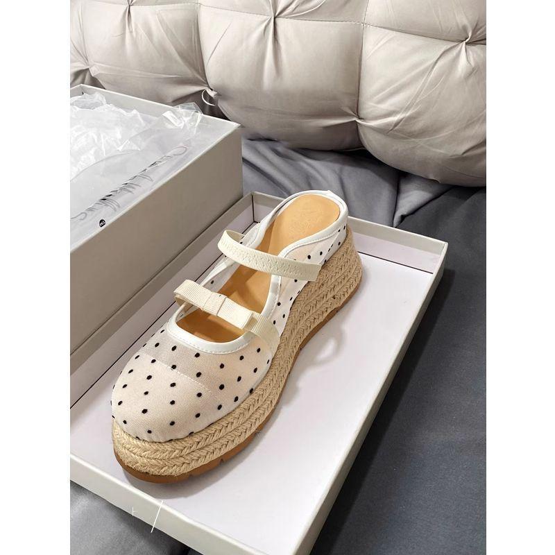 Comfortable mesh breathable single shoes women's summer new temperament casual slope heel cool slippers