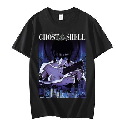 Manga Ghost In The Shell Kusanagi Motoko T-Shirt Anime Graphic Men Print T Shirts Oversized Clothes Short Sleeve Tee Shirt