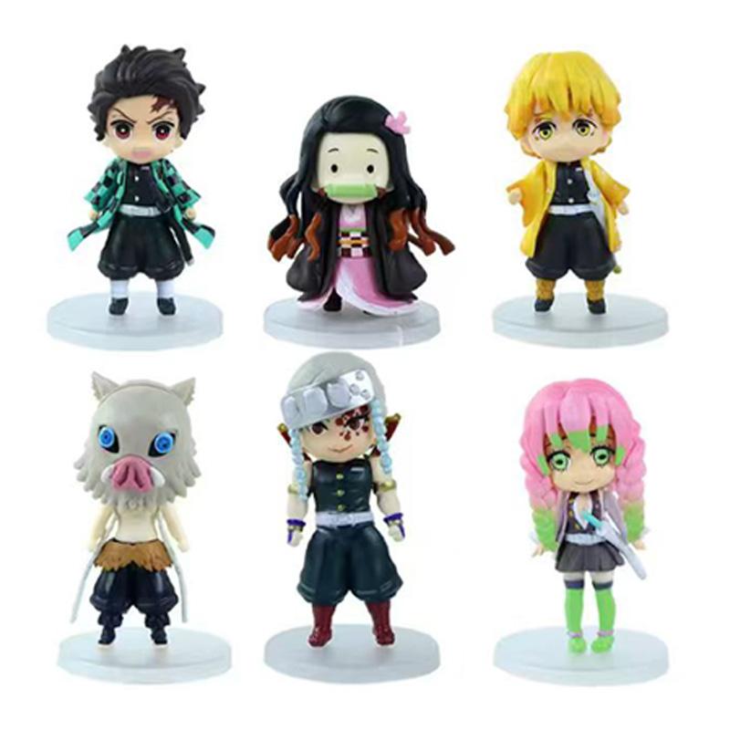 Anime Demon Slayer Kamado Tanjirou Kamado Nezuko Action Character Model Toy Series Doll Children's Birthday/New Year Gift Toy