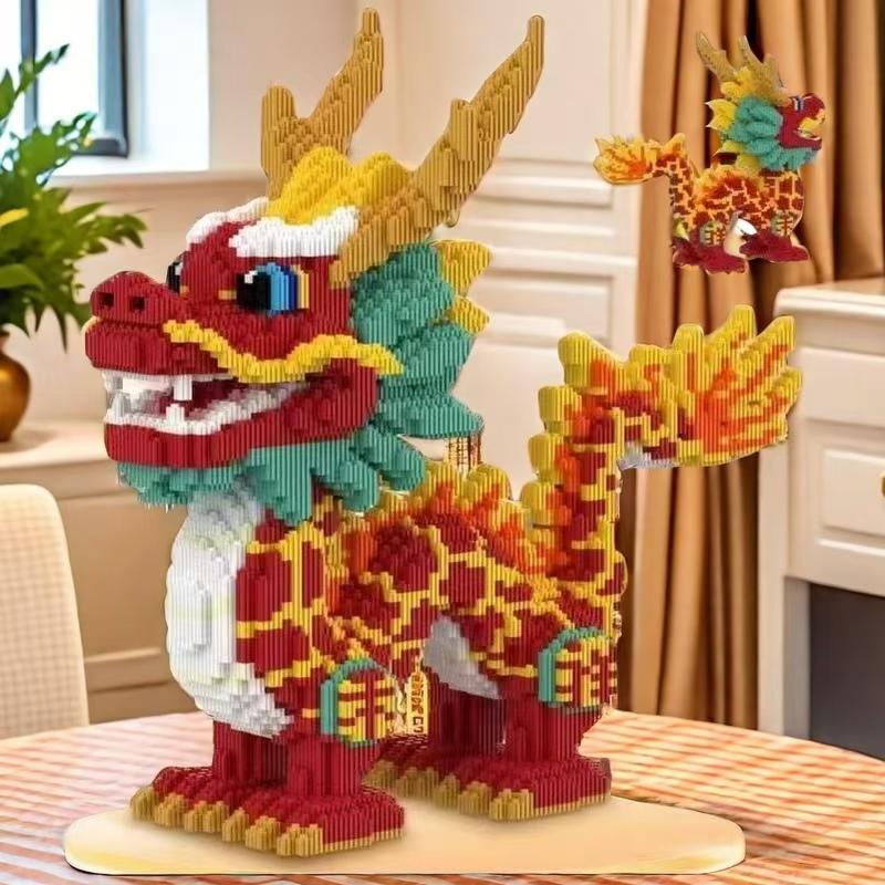 Non-Toxic 11267 Piece Auspicious Dragon Building Block Set - Educational 3D Puzzle Suitable For Hands-On Learning Perfect Holiday Gift