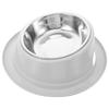 Heavy Duty Dual Pet Bowl Stainless Steel Cat Dog Feeder Anti Overturn Design Smooth Easy Clean Pet Food Water Bowl Grey