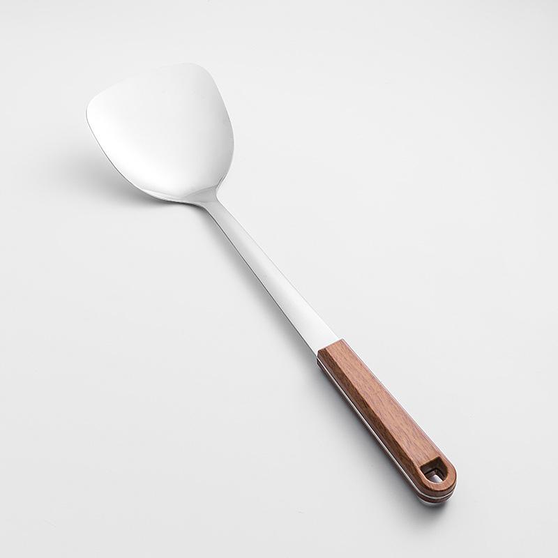 HANYANG Stainless Steel Stir-fry Spatula Large Soup Spoon Thickened Handle Spatula Cookware
