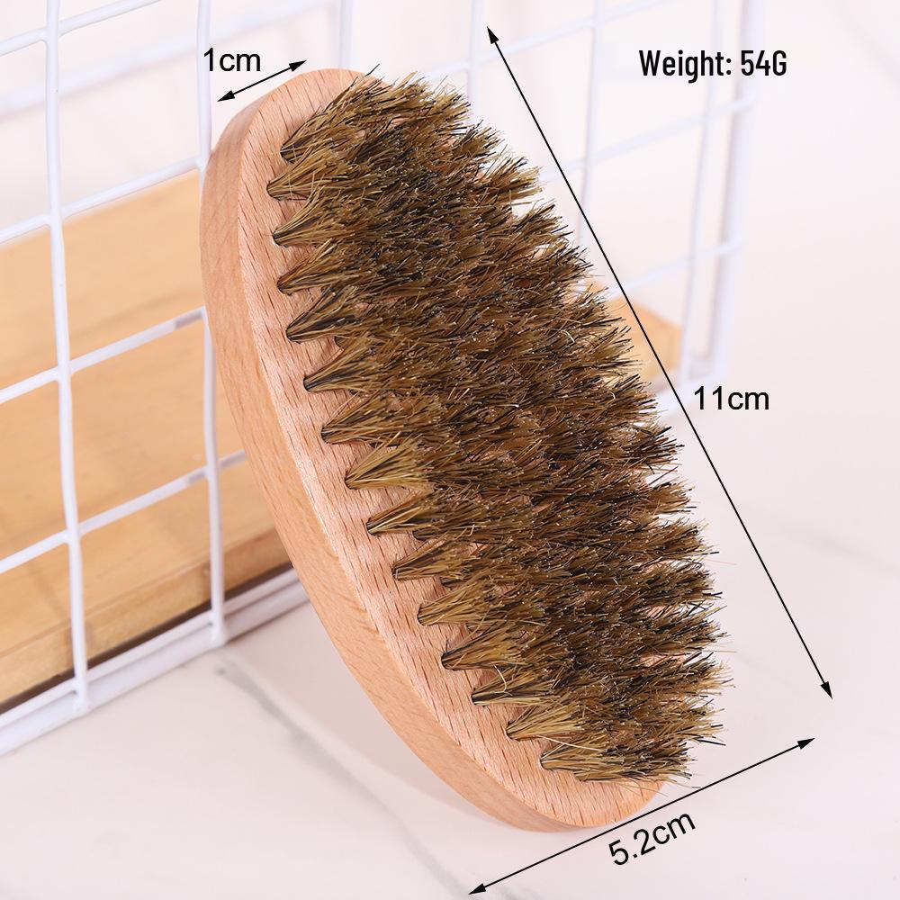 

Щетка для бороды из бука и бамбука для мужского стиля со свиной щетиной