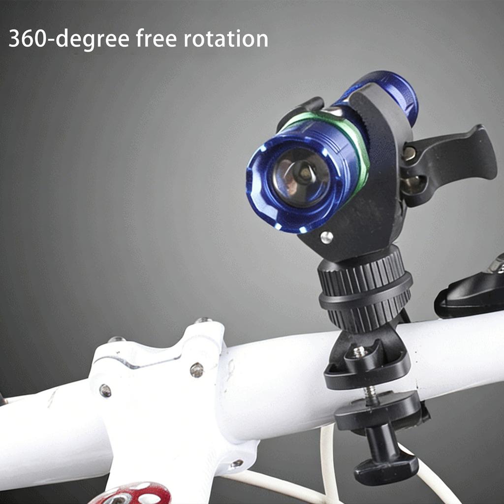 1pc 360° Rotating Bicycle Light Mount U-shaped Flashlight Holder, Universal Non-slip Bike Light Clamp Cycling Accessories
