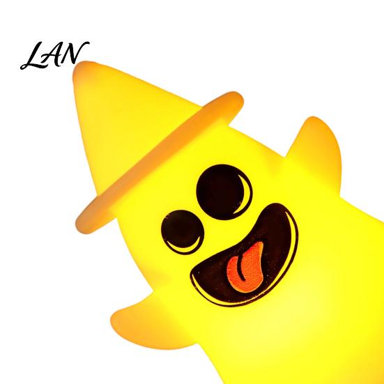 Battery Operated Ghost Light Halloween Witch Hat Light, Spooky LED Decorative Lamp, Cartoon Night for Holiday Party Decor