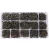 1600 Pcs/set Fishing Hook High Carbon Steel Barbed Perforated Fish Hook Fishing Accessories