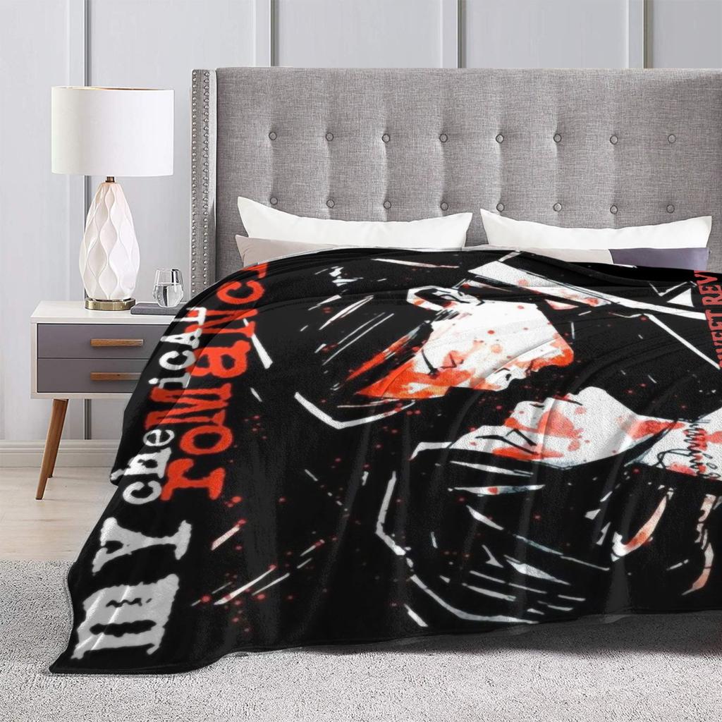My Chemical Romance Decken Punk Musik Flanell Lustige Atmungsaktive Überwurfdecken für Bettwäsche Dekoration