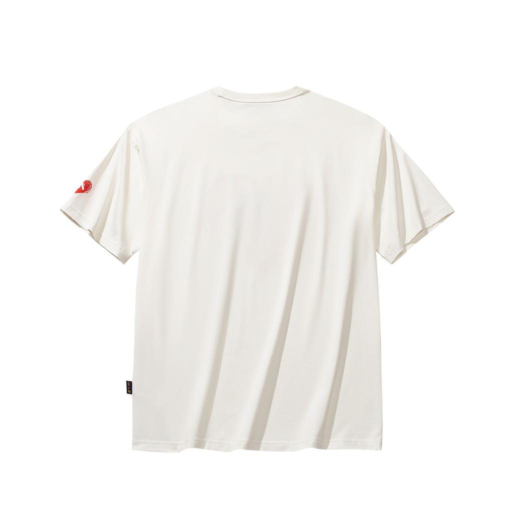 Anta Casual Short Sleeve Knitted T-Shirt Unisex tops Ivory 972628114-1