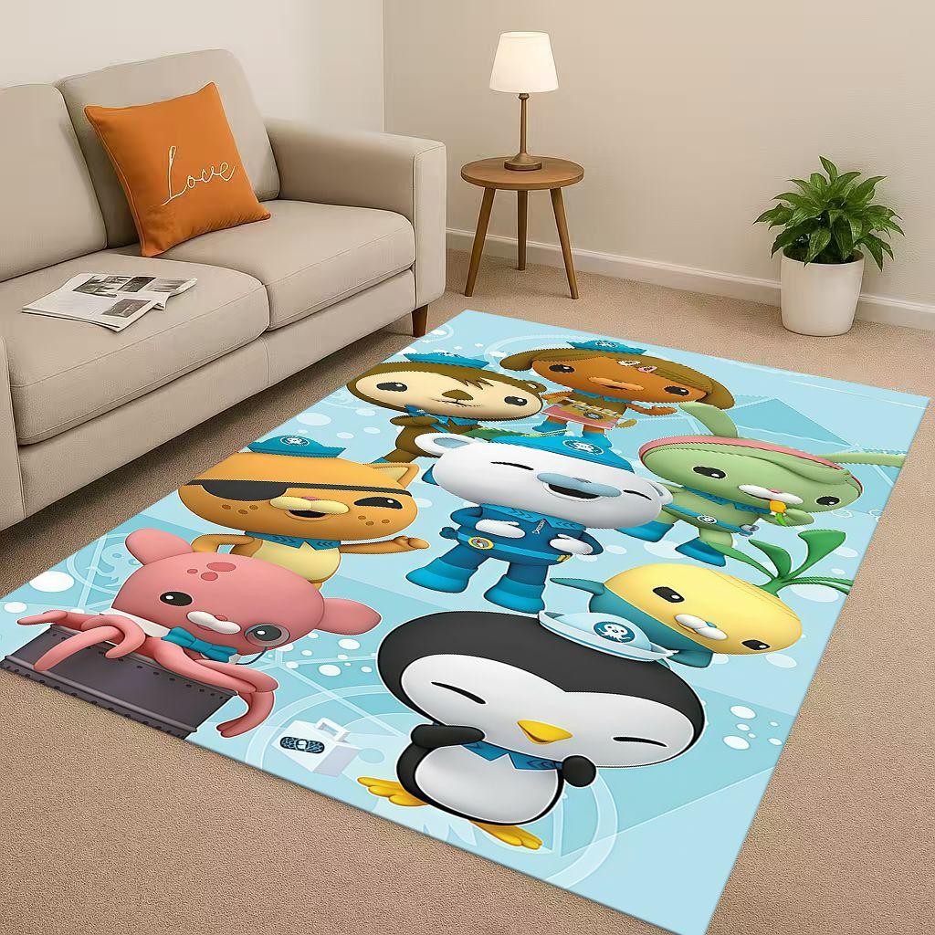 Cute Octonauts Barnacles Cartoon Living Room Non-Slip Area Rug Carpet for Bedroom Playroom Sofa,Easy Clean Home Decor Doormat