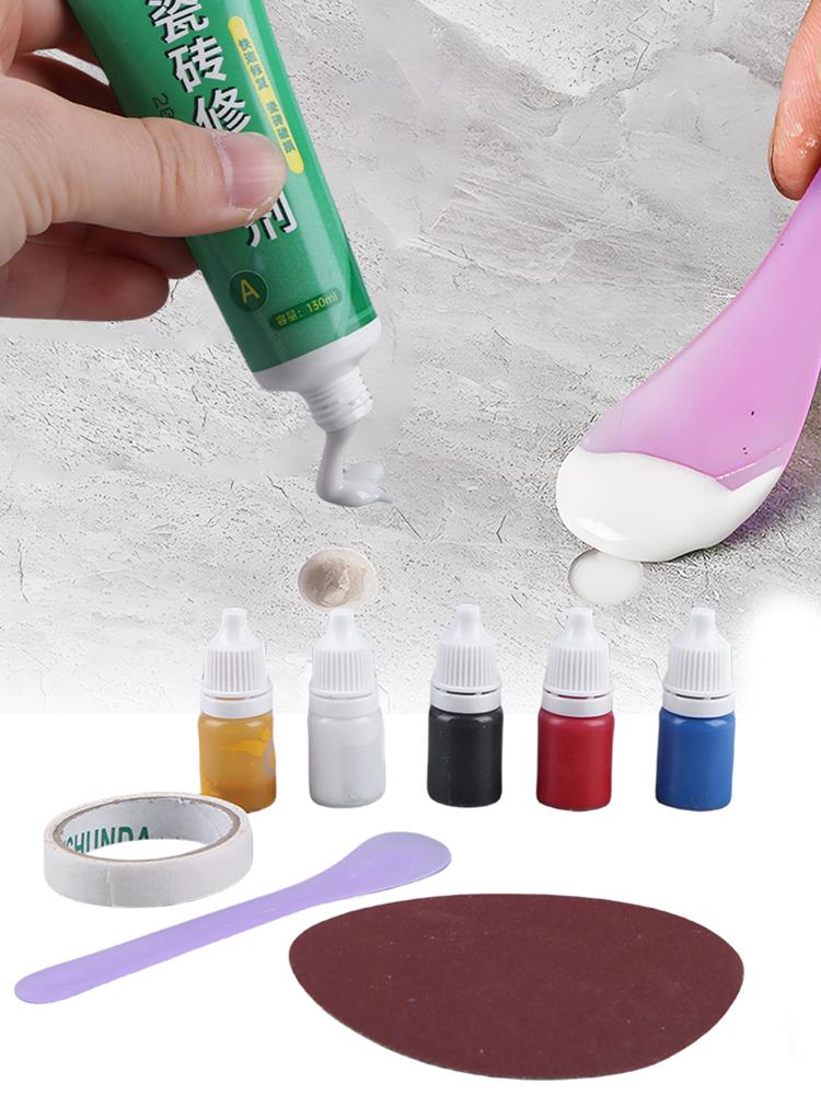 Zestaw do naprawy płytek Ceramiczne Płytki Podłogowe Toaleta Umywalka Klej Naprawczy Ceramiczna Pasta Naprawcza do Pęknięć Dziur Odprysków Rys Zarysowań Wgnieceń