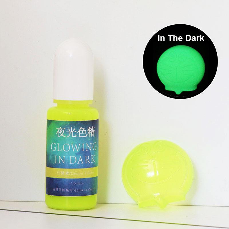 Silicone world 10ML 20 Colors Fluorescent Pigment Luminous Paint Resin Dye UV Resin Coloring Epoxy Resin Pigment for DIY Crafts
