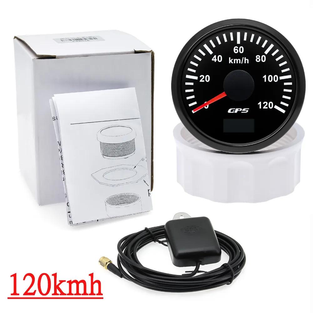 

30/60/80/120/200 Km/h 52MM Digital GPS Speedometer Gauge with Antenna Boat Car Speed Gauge Meter 7 Color Backlight 12V24V 120kmh BN