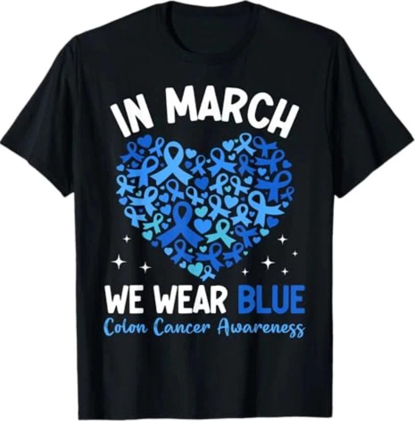 Colorectal Colon Cancer Awareness Blue Ribbon Colonoscopy T-Shirt S