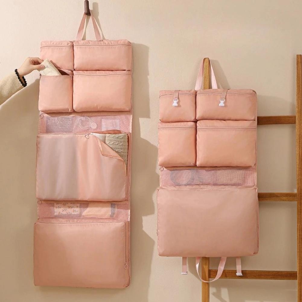 7 In 1 Travel Storage Bag Foldable Organizer Hanging Bag Multi-Compartment Sorting Clothes Storage Bag  Luggage Accessories