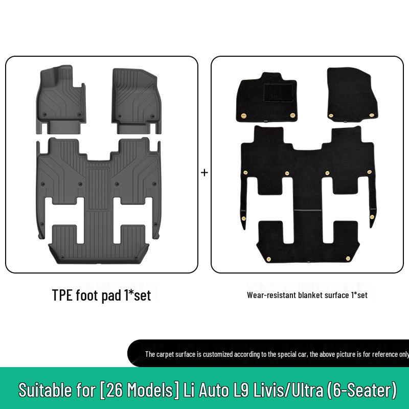 Eco-Friendly TPE Floor & Trunk Mats for 26 Li Auto L9 Livis/Ultra Models